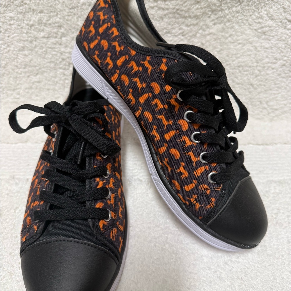 Stylish Black and Orange Women's Sneakers